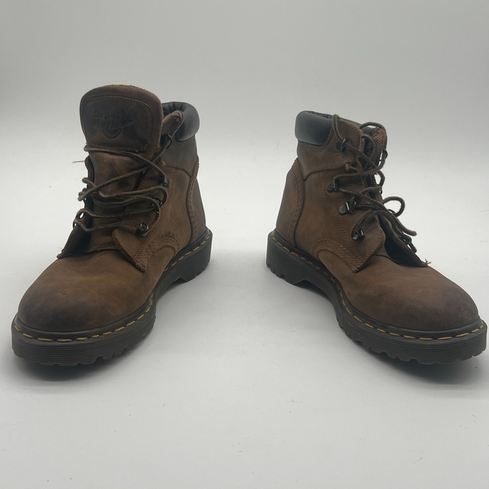 Vtg Dr Martens 7734NS Made In England Leather Steel Toe Work Boots Mens 7 UK 6